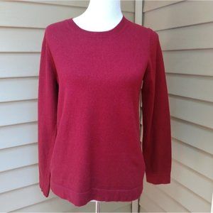 J. Crew Red Crewneck Sweater F5199 Cotton Wool Blend